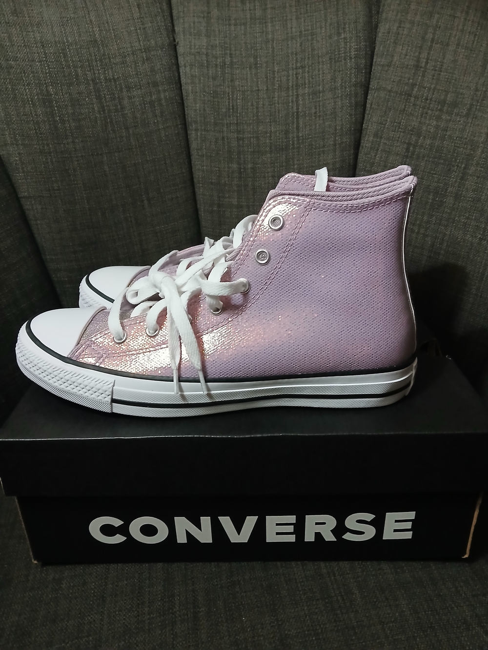 Converse Kids High Top Sneakers in Lilac Pink with White Accents